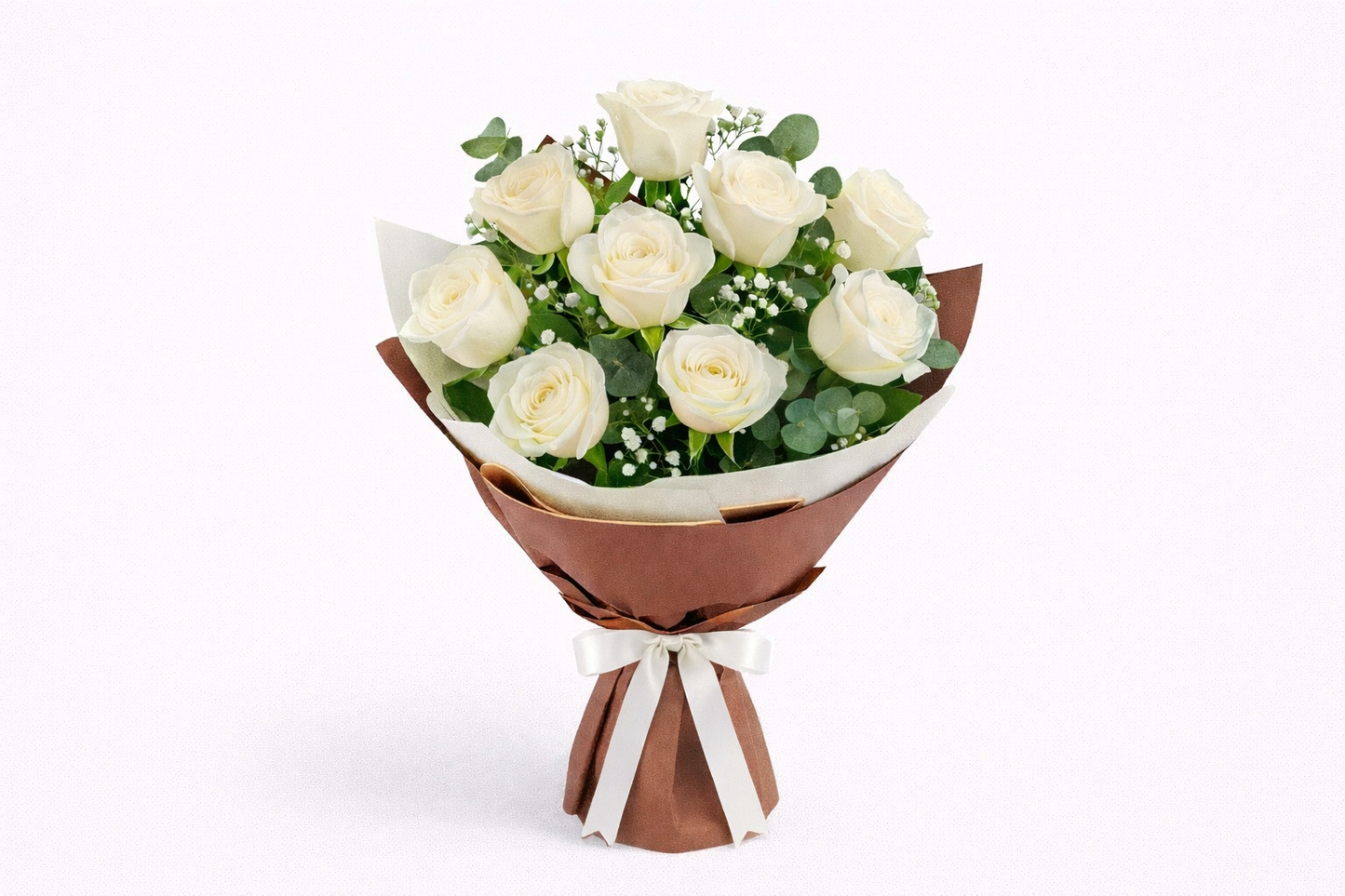 Buquê 12 Rosas Colombianas Brancas