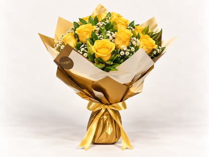 Bouquet of 12 Yellow Roses