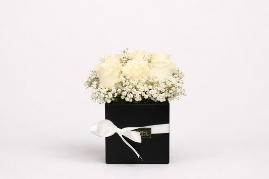 White Rose Arrangement in Luxury Box