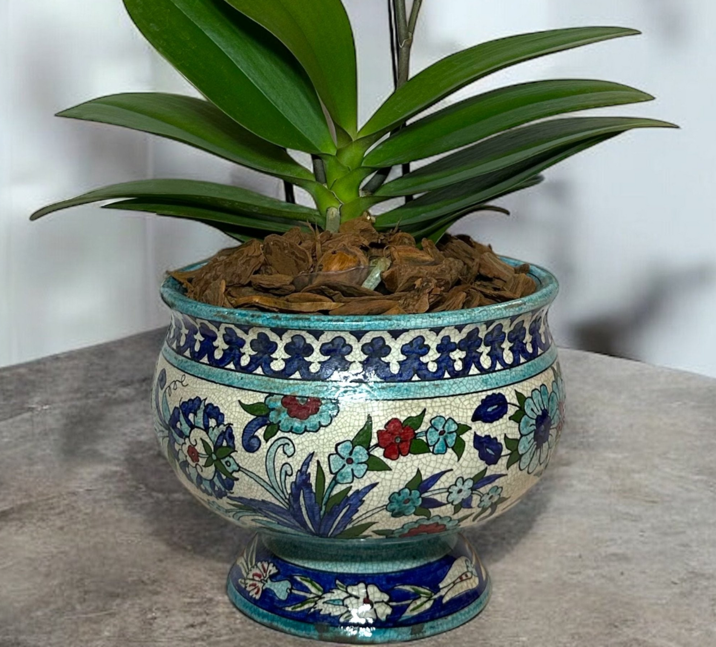 Royal Orchid in Antique Damascene Vase