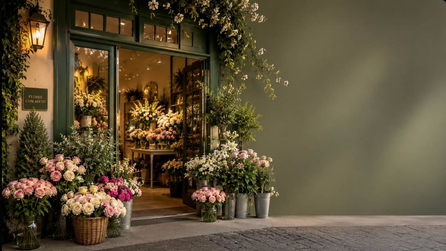 Fachada da loja Enrose, floricultura em São Paulo