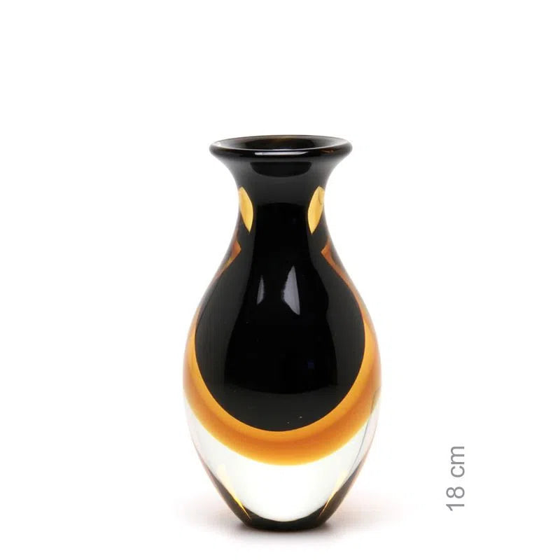 Vaso Bicolor Mini Alto Ca´d'Oro Cristais Murano 18cm