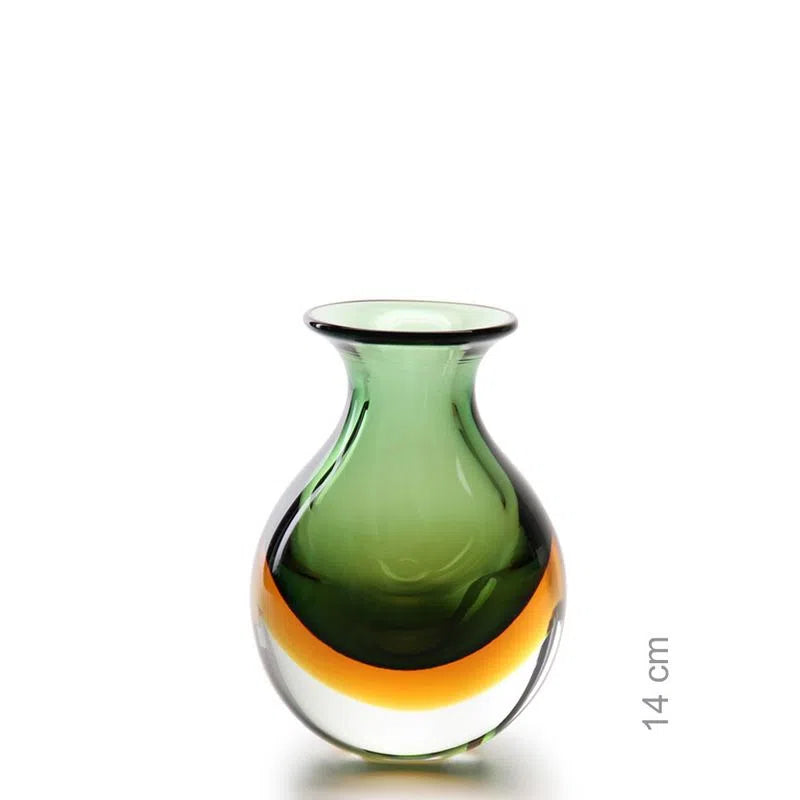 Vaso Bicolor Mini Alto Ca´d'Oro Cristais Murano 14cm