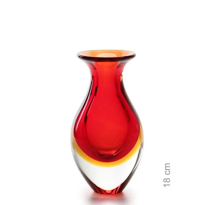 Vaso Bicolor Mini Alto Ca´d'Oro Cristais Murano 18cm