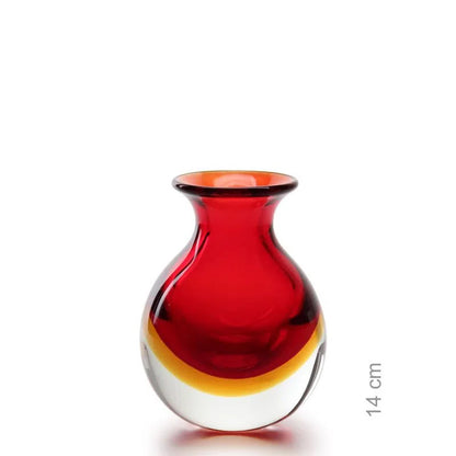 Vaso Bicolor Mini Alto Ca´d'Oro Cristais Murano 14cm