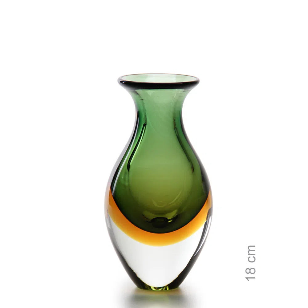 Vaso Bicolor Mini Alto Ca´d'Oro Cristais Murano 18cm