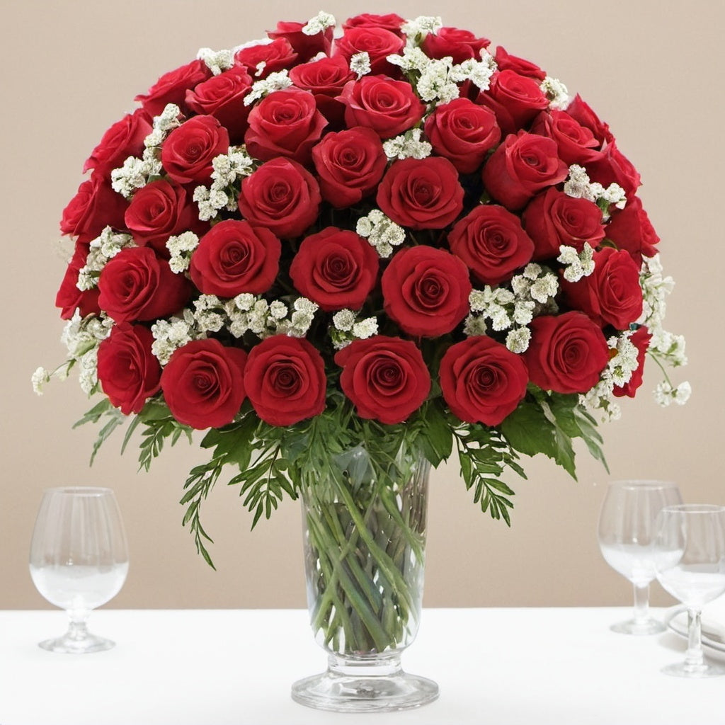 Classic Red Rose Arrangement - Love and Elegance
