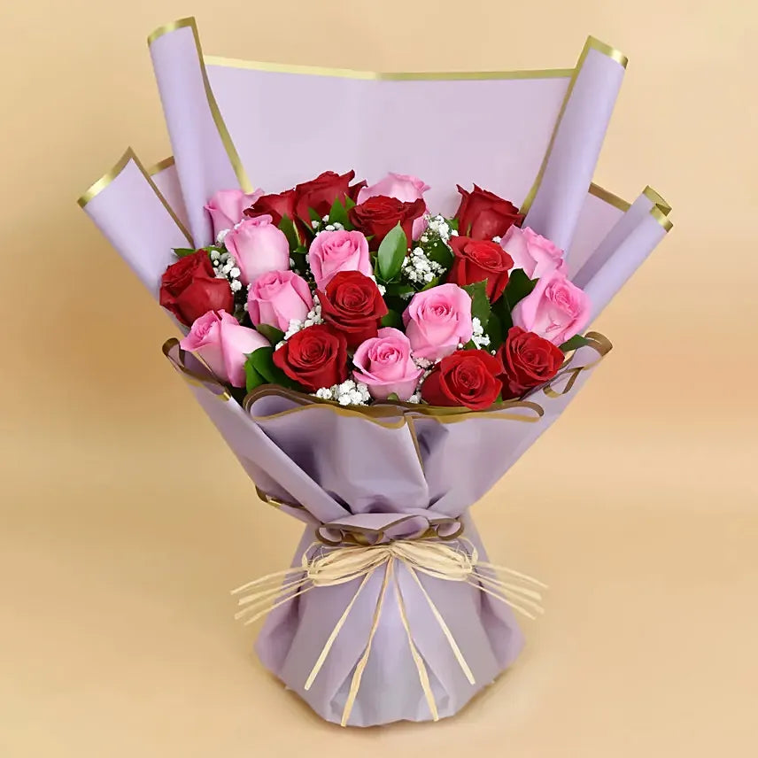 Spirit of Love and Romance: Bouquet of Red and Pink Roses