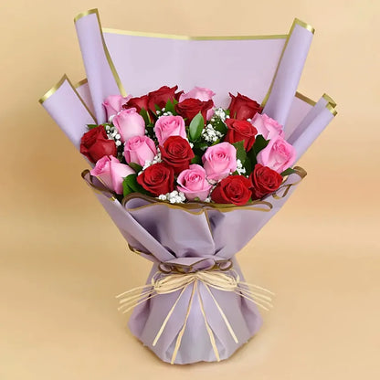 Spirit of Love and Romance: Bouquet of Red and Pink Roses