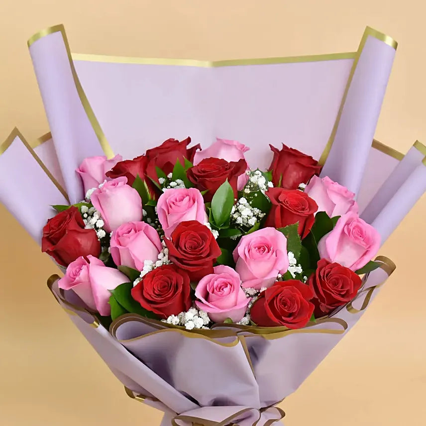 Spirit of Love and Romance: Bouquet of Red and Pink Roses