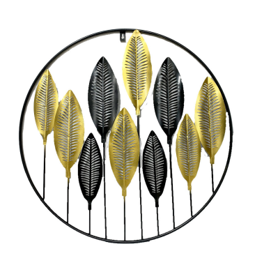 FOREST WALL DECORATIVE OBJECT IN CIRCLE GOLD/BLACK 60 X 60 CM METAL