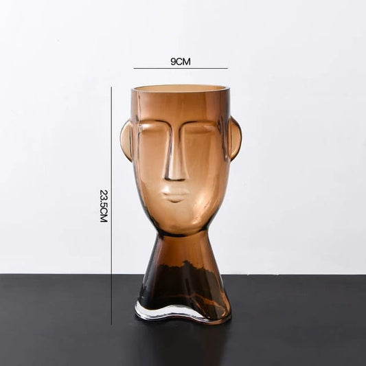 IARA AMBER VASE 23 CM GLASS