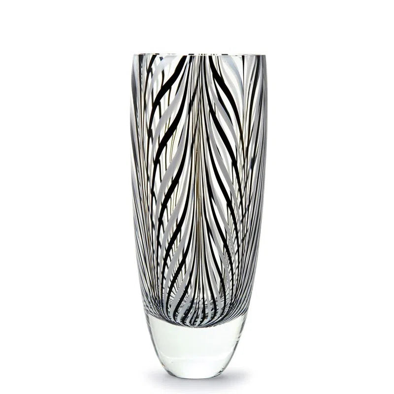 HIGH BLACK AND WHITE PHOENIC VASE 55 MS