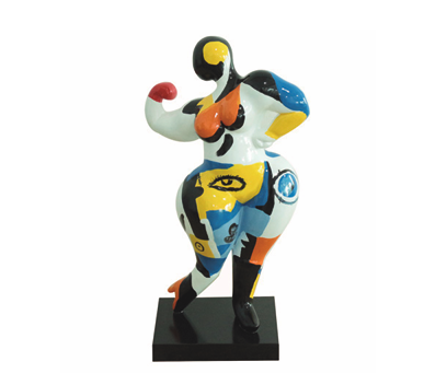 COLORFUL RESIN WOMAN GYMNAST FIGURINE