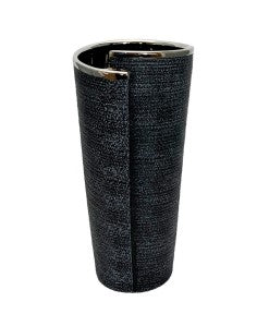 VASO TEODORA PRETO/PRATA 38 CM