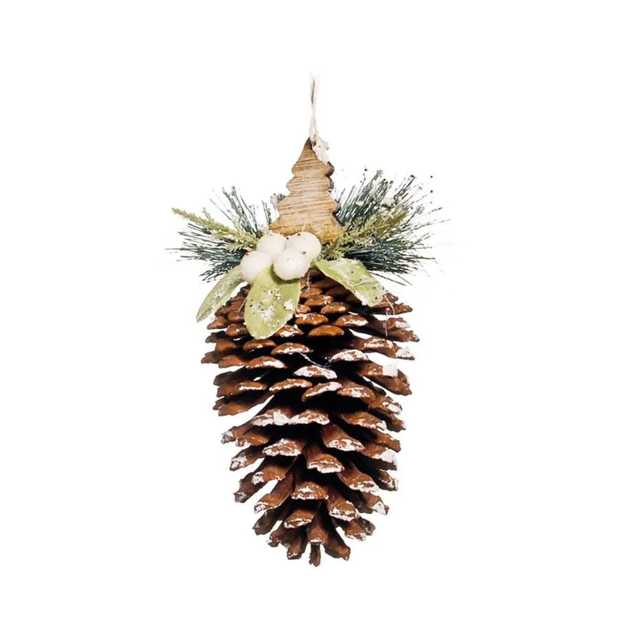 BEIGE PINE CINE ORNAMENT