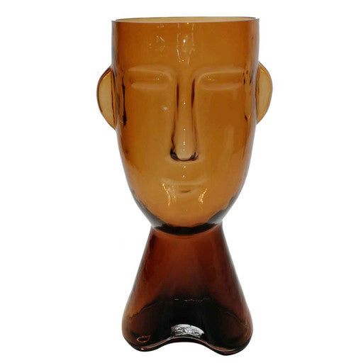 IARA AMBER VASE 23 CM GLASS