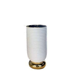 SABRINA VASE WHITE/GOLD 27CM