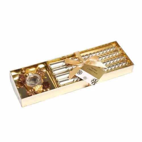 KIT COM 4 VELAS E 1 PORTA VELA COR: OURO