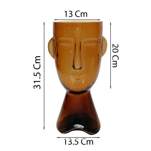 IARA AMBER VASE 30.5 CM GLASS