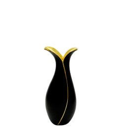 VASO OLGA PRETO/DOURADO 22 CM